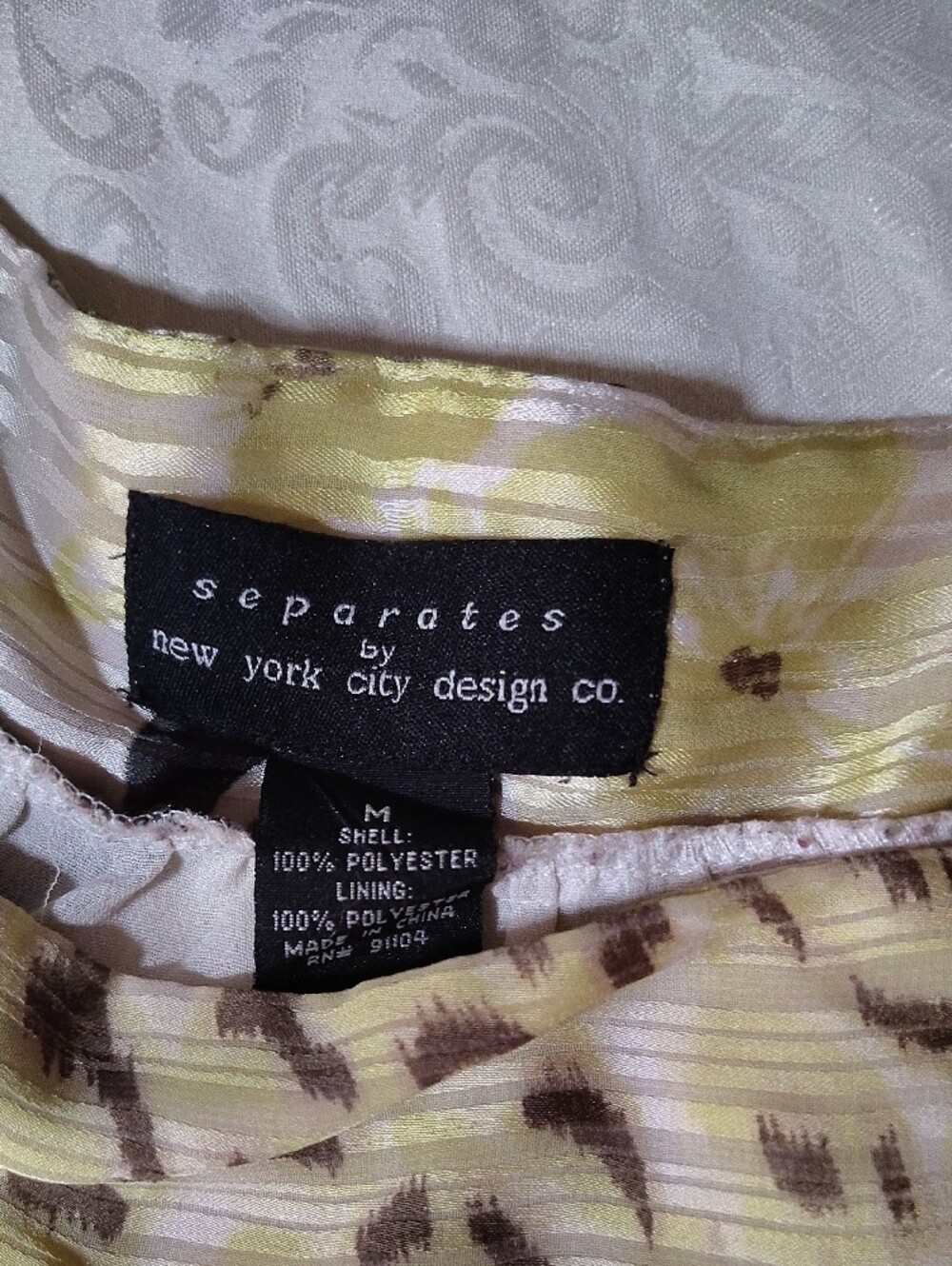 Worthington Floral Smocked Square-Neck Blouse in Cream and Yellow - Picture 2 of 4